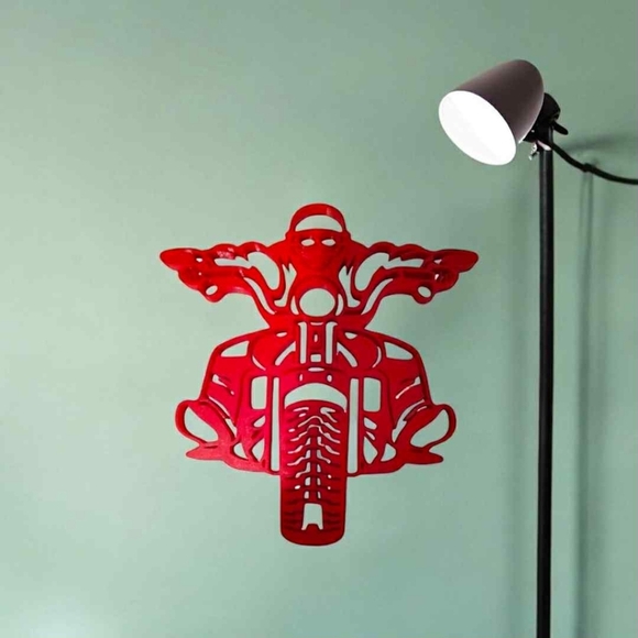 Bold Red Motorcycle Wall Art - Picture 2 of 2